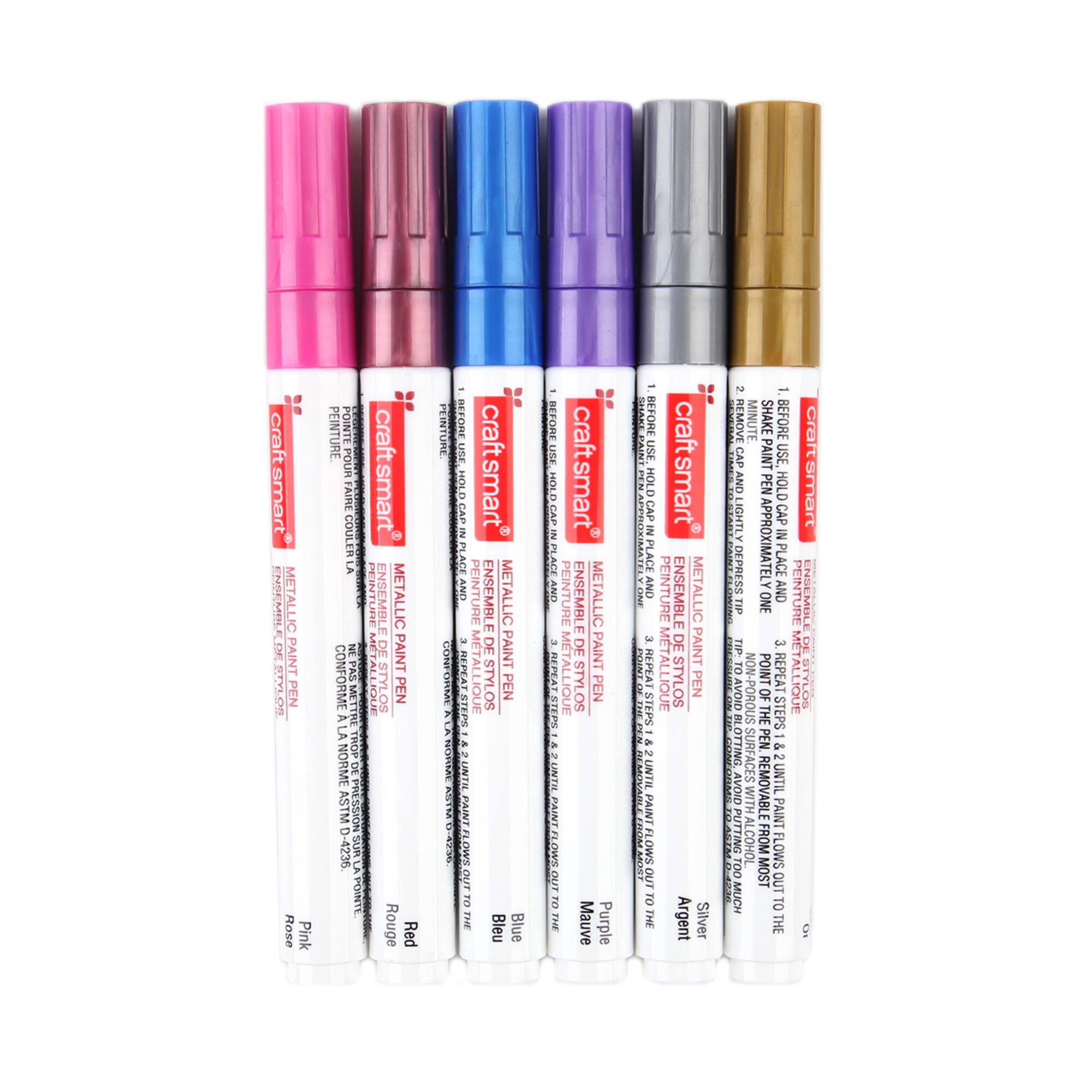 6 Color Metallic Medium Paint Pen Set by Craft Smart®